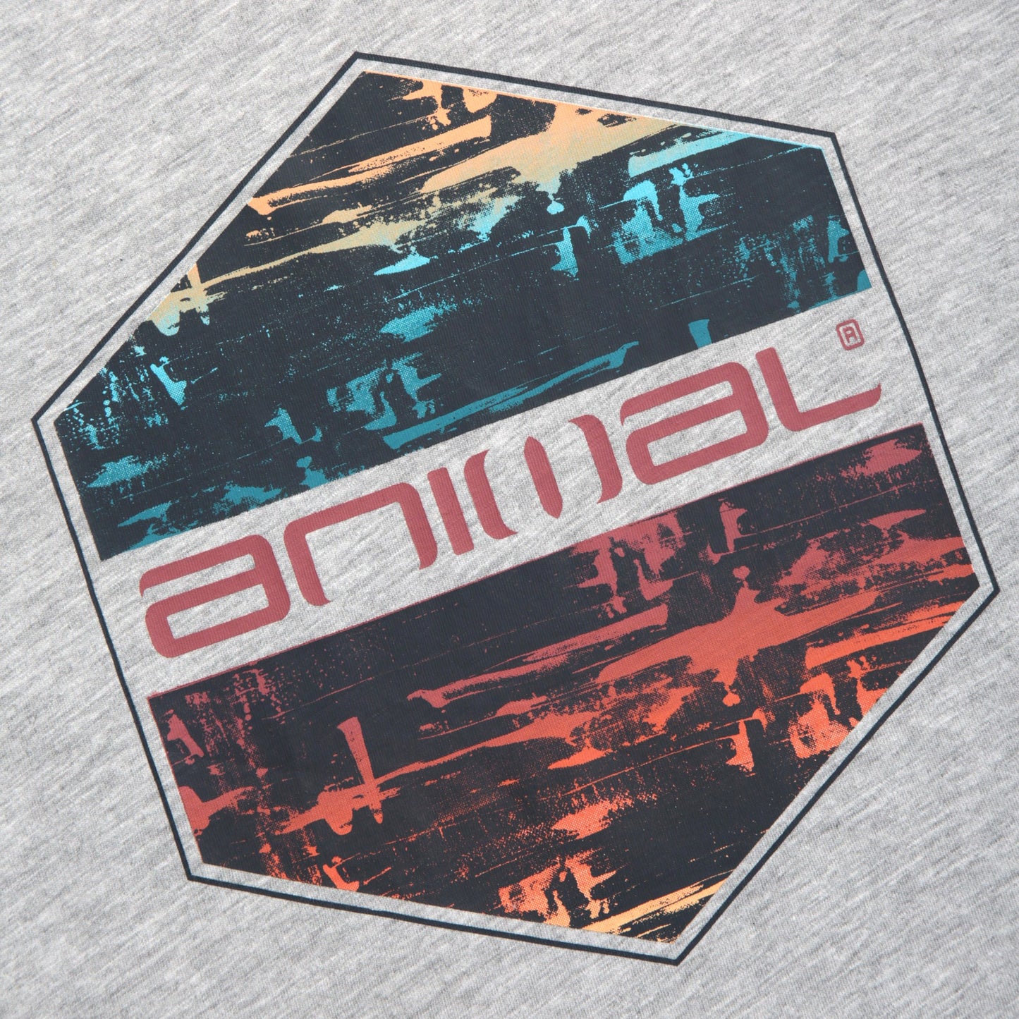Grey - Side - Animal Mens Jacob Logo Organic T-Shirt