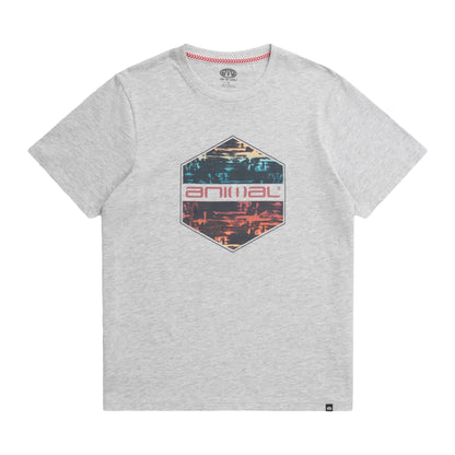 Grey - Front - Animal Mens Jacob Logo Organic T-Shirt
