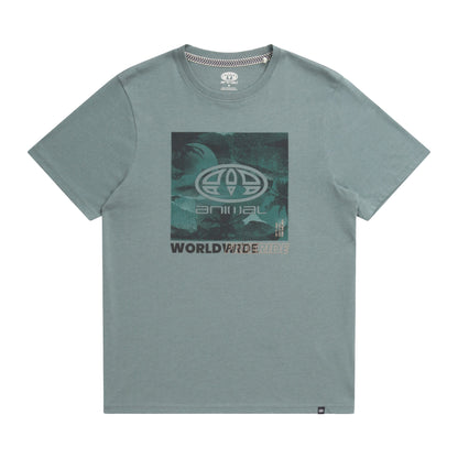 Khaki Green - Front - Animal Mens Jacob Graphic Print Organic T-Shirt