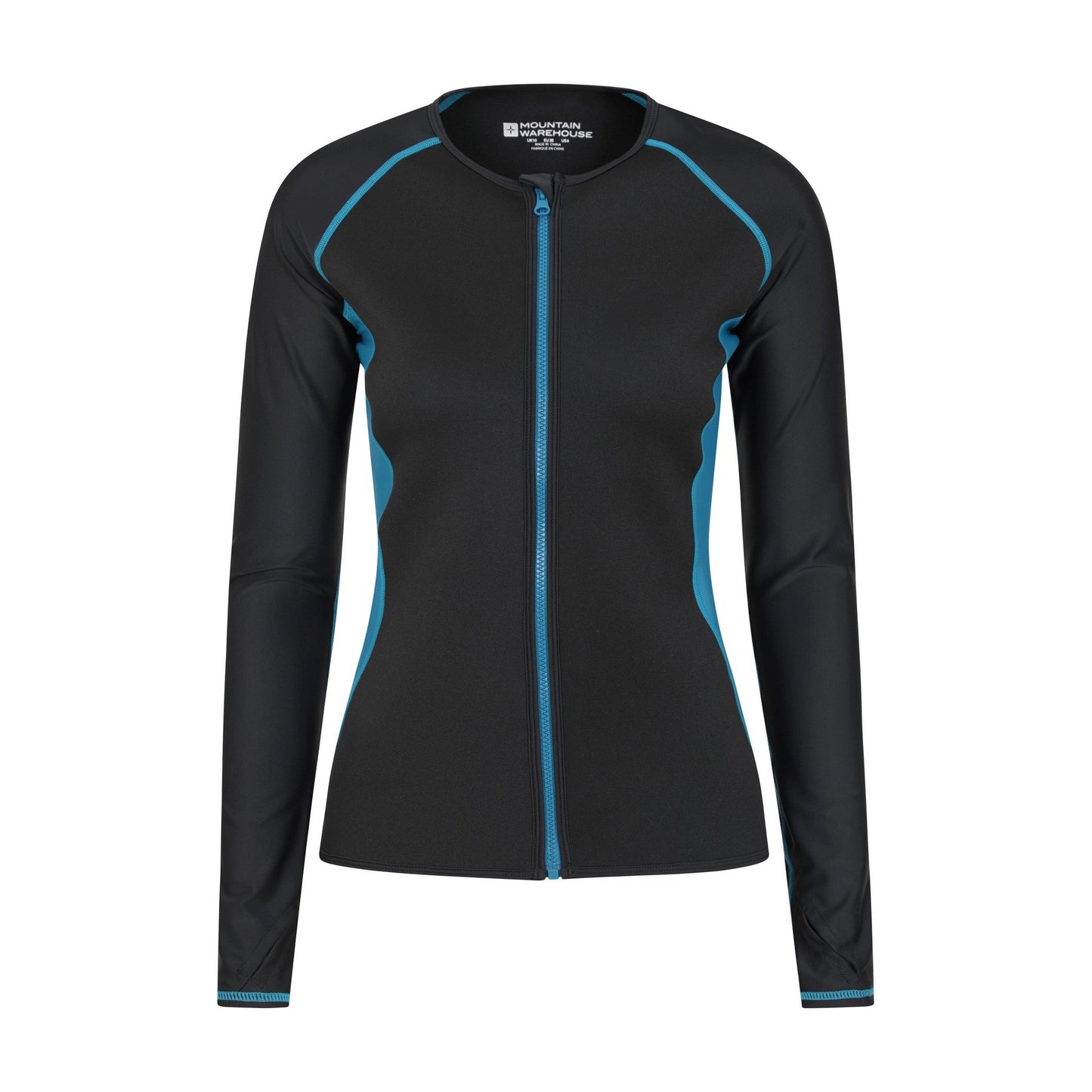 Teal - Front - Mountain Warehouse Womens-Ladies Fistral Contrast Detail Rash Top
