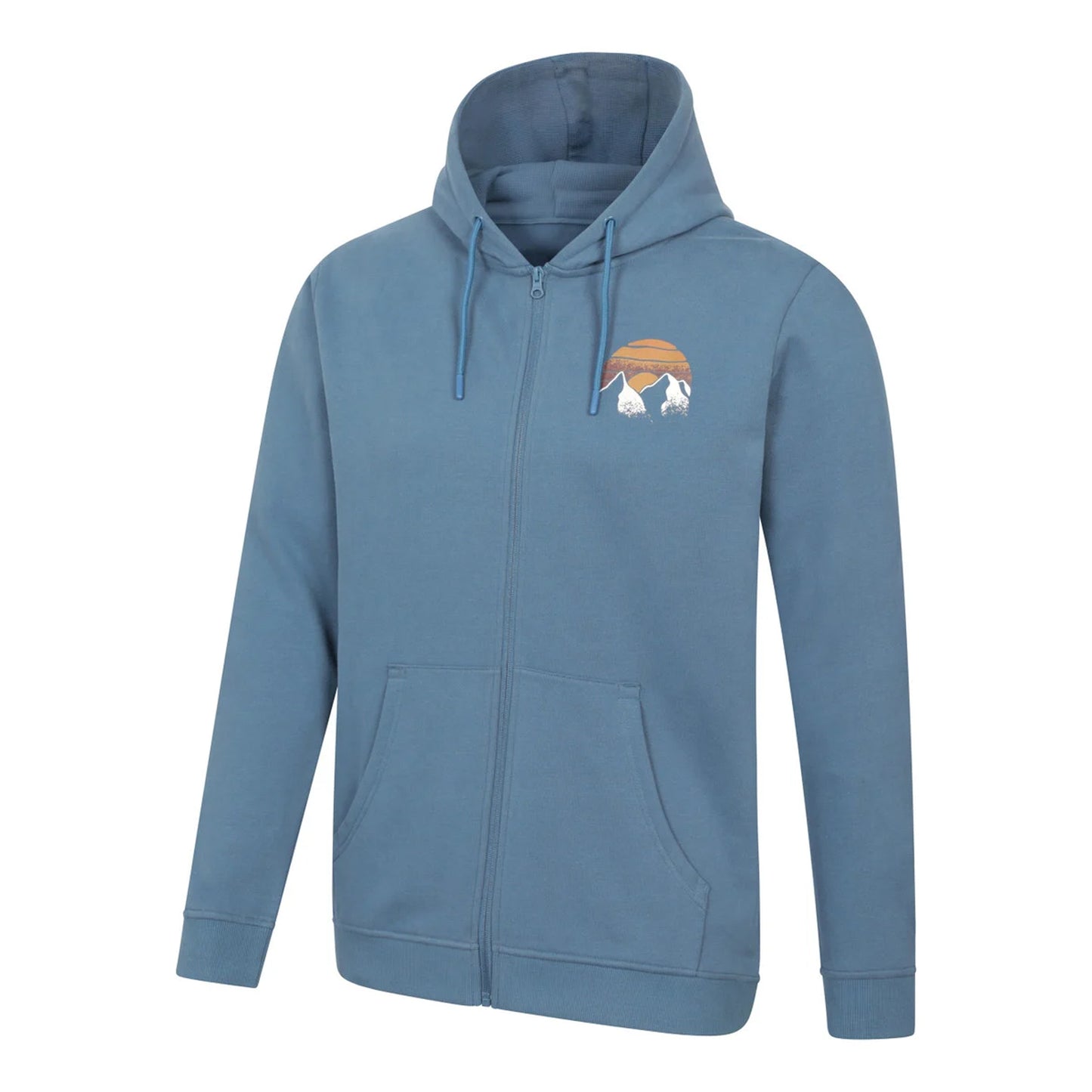 Light Blue - Side - Mountain Warehouse Mens Circle Mountain Drawcord Full Zip Hoodie