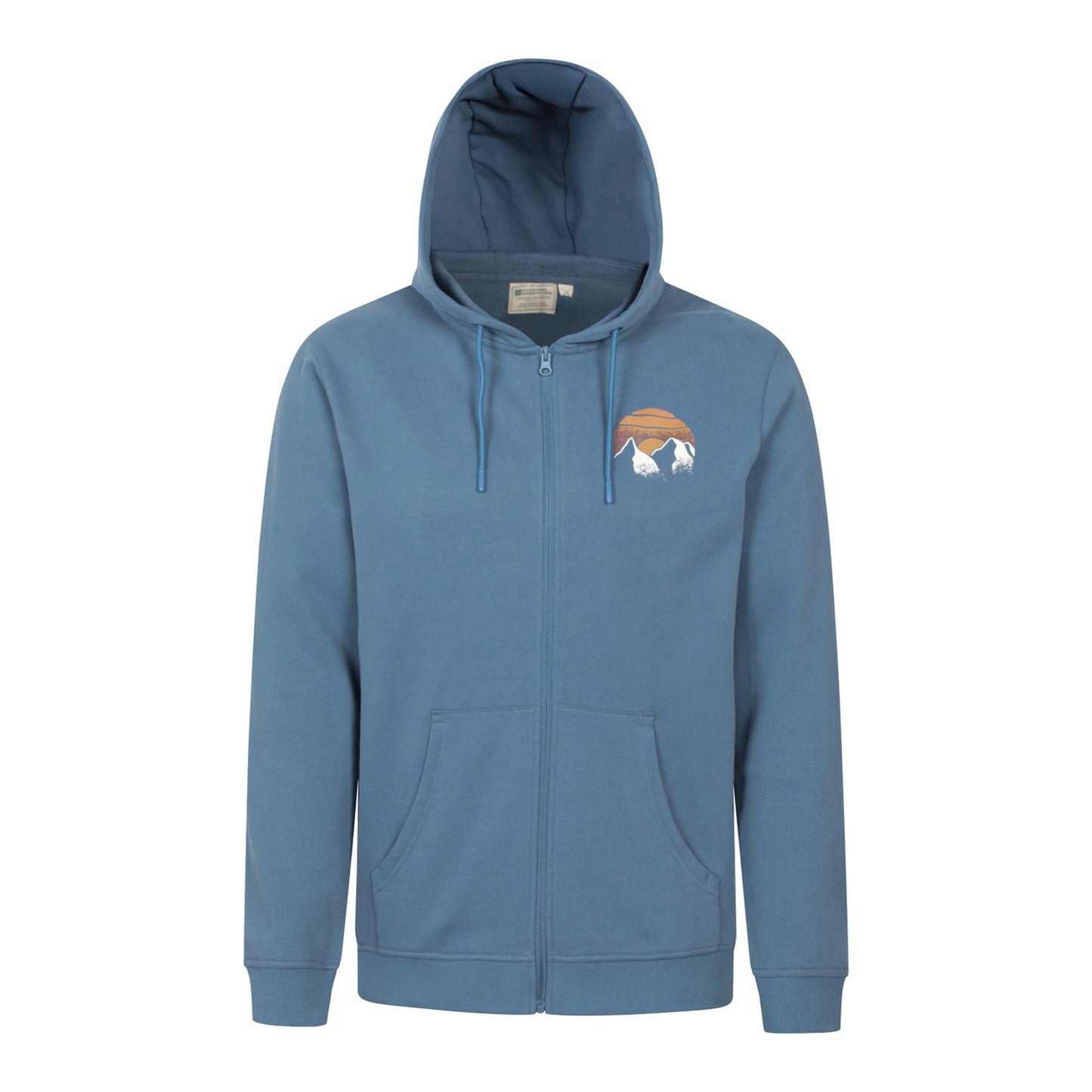 Light Blue - Front - Mountain Warehouse Mens Circle Mountain Drawcord Full Zip Hoodie