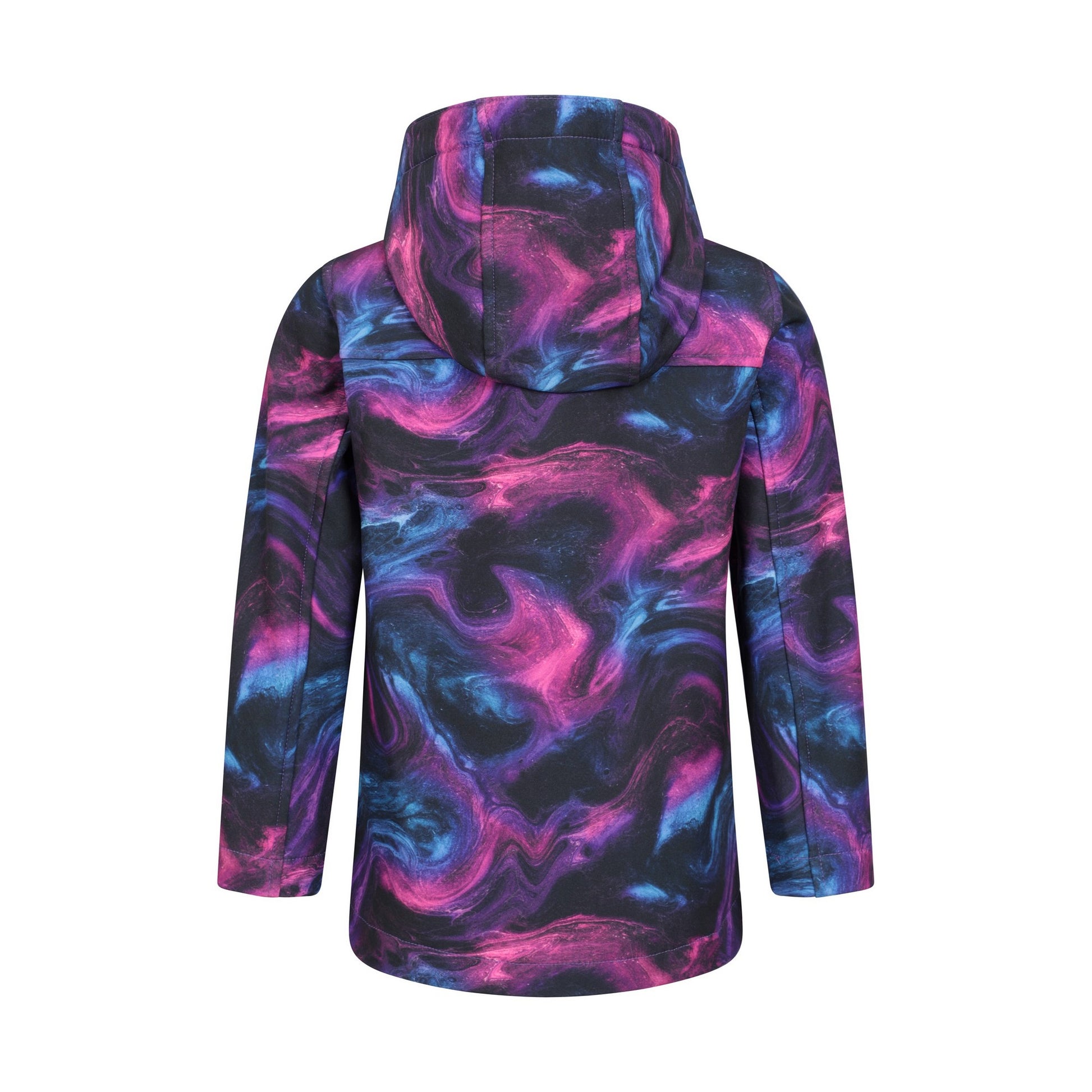 Magenta Purple - Back - Mountain Warehouse Childrens-Kids Exodus II Marble Effect Water Resistant Soft Shell Jacket