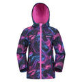 Magenta Purple - Front - Mountain Warehouse Childrens-Kids Exodus II Marble Effect Water Resistant Soft Shell Jacket