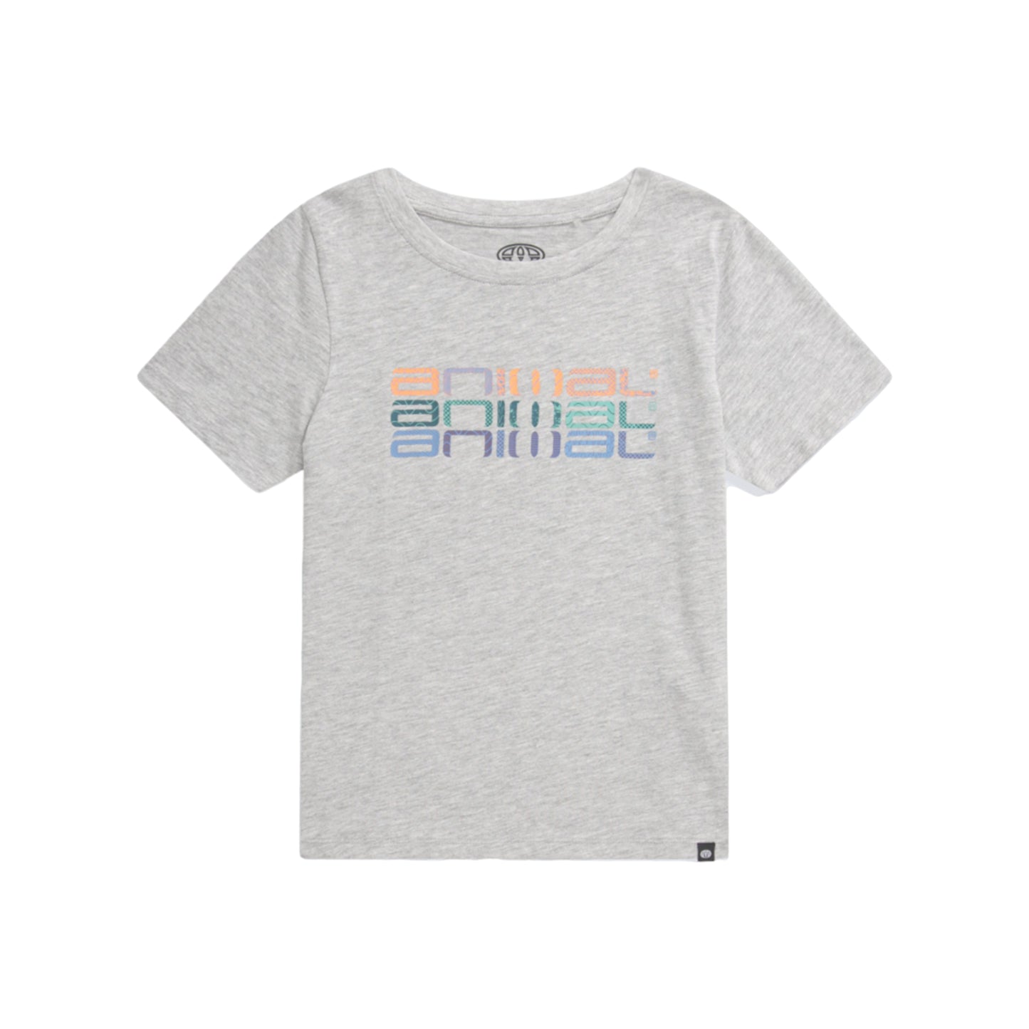 Grey - Front - Animal Childrens-Kids Charley Stacked Logo Organic T-Shirt