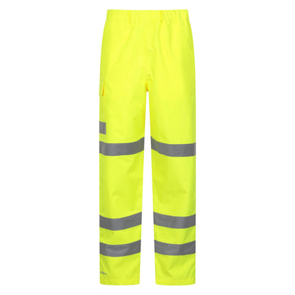 Yellow - Front - Mountain Warehouse Unisex Adult Waterproof High-Vis Work Over Trousers