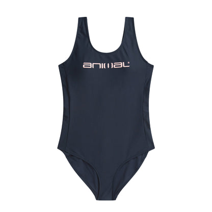 Navy - Front - Animal Womens-Ladies Zaley Core One Piece Swimsuit