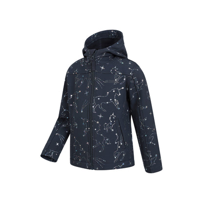 Black - Lifestyle - Mountain Warehouse Childrens-Kids Exodus II Unicorn Water Resistant Soft Shell Jacket