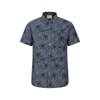 Dark Blue - Front - Mountain Warehouse Mens Tropical Palm Tree Shirt