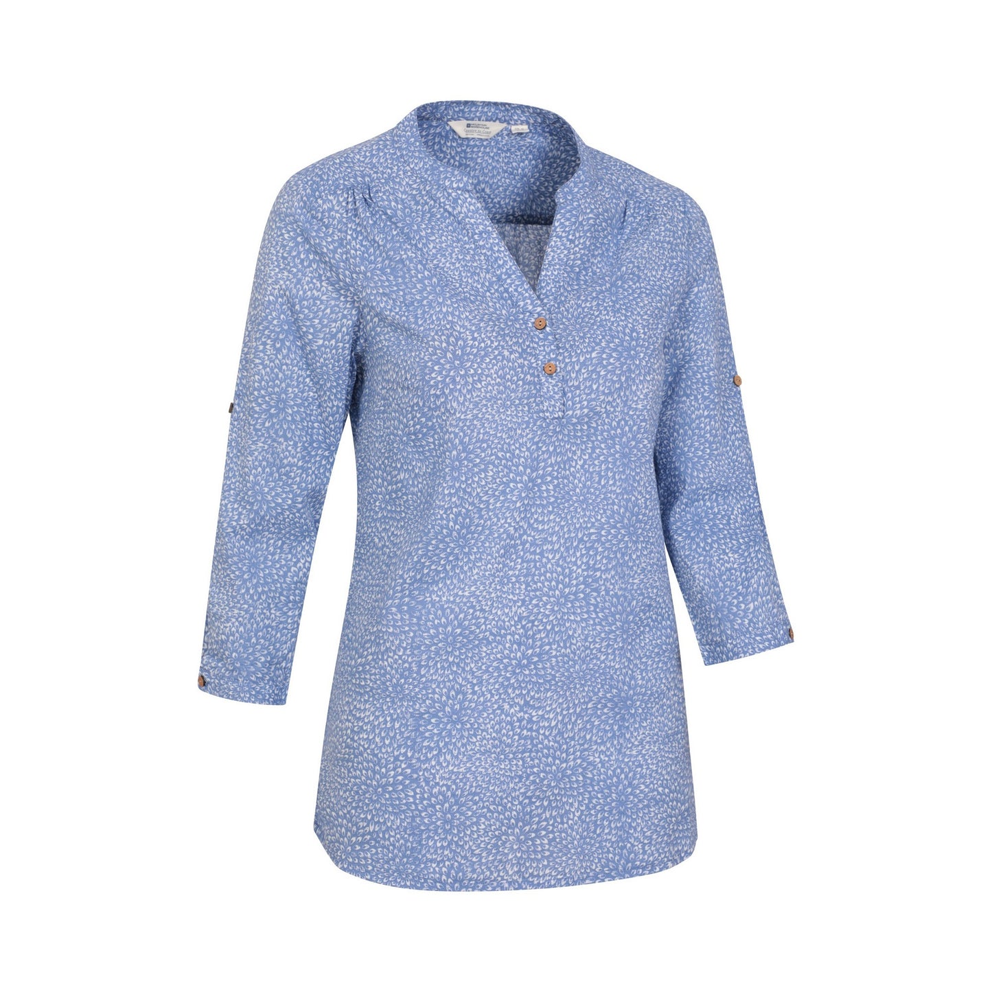 Corn Blue - Side - Mountain Warehouse Womens-Ladies Petra All-Over Print 3-4 Sleeve Shirt