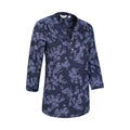 Navy - Side - Mountain Warehouse Womens-Ladies Petra Floral 3-4 Sleeve Shirt