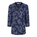 Navy - Front - Mountain Warehouse Womens-Ladies Petra Floral 3-4 Sleeve Shirt