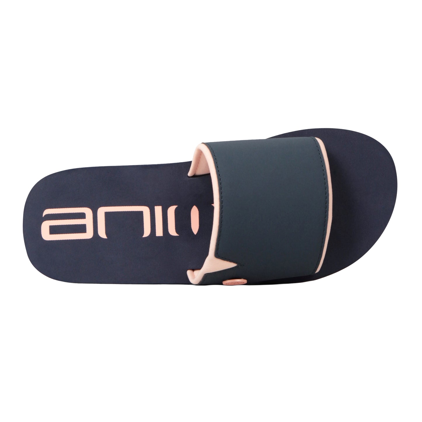Navy - Back - Animal Womens-Ladies Wave Recycled Sliders
