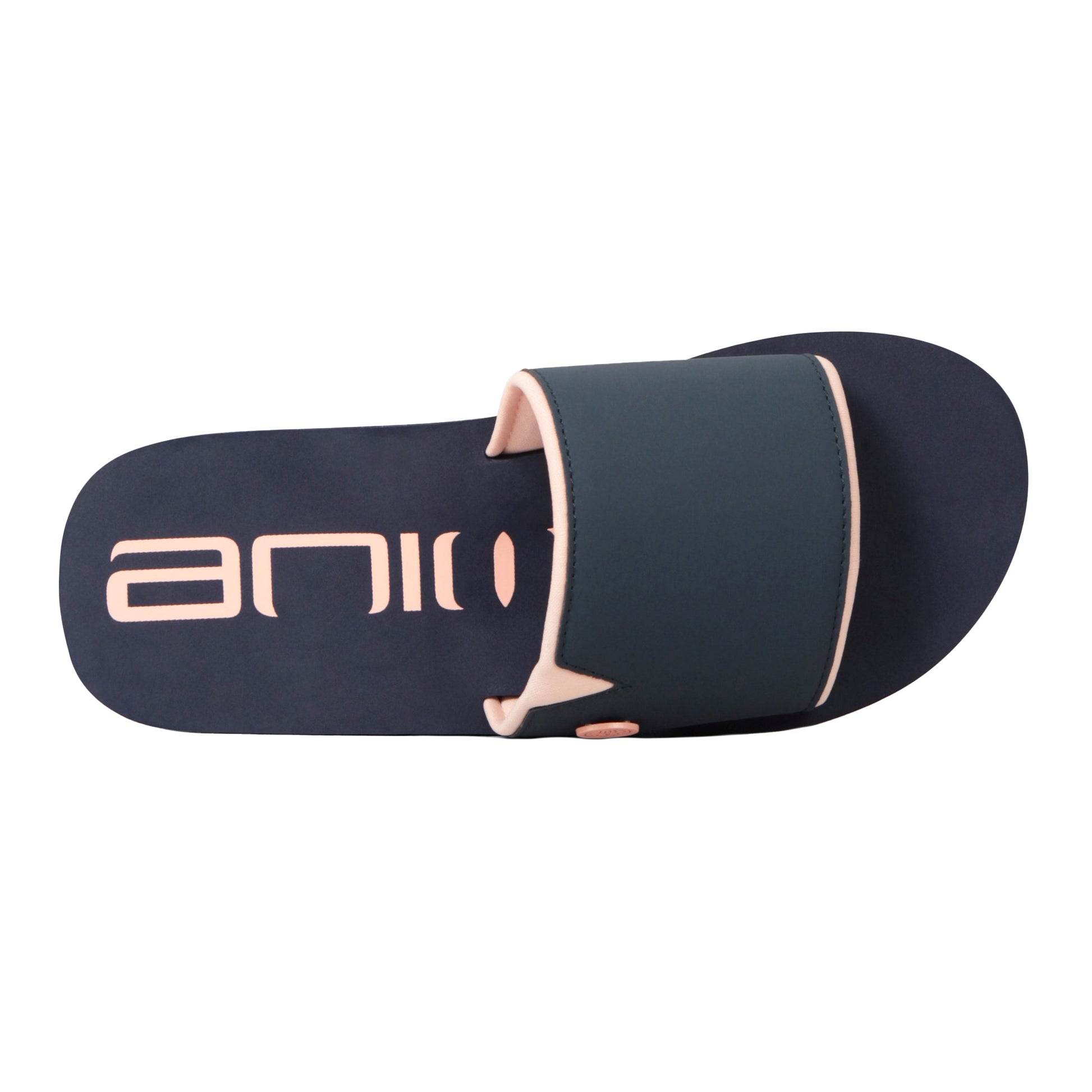 Navy - Back - Animal Womens-Ladies Wave Recycled Sliders