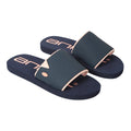 Navy - Front - Animal Womens-Ladies Wave Recycled Sliders