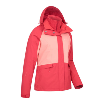 Dark Red - Side - Mountain Warehouse Womens-Ladies Thunderstorm 3 in 1 Jacket
