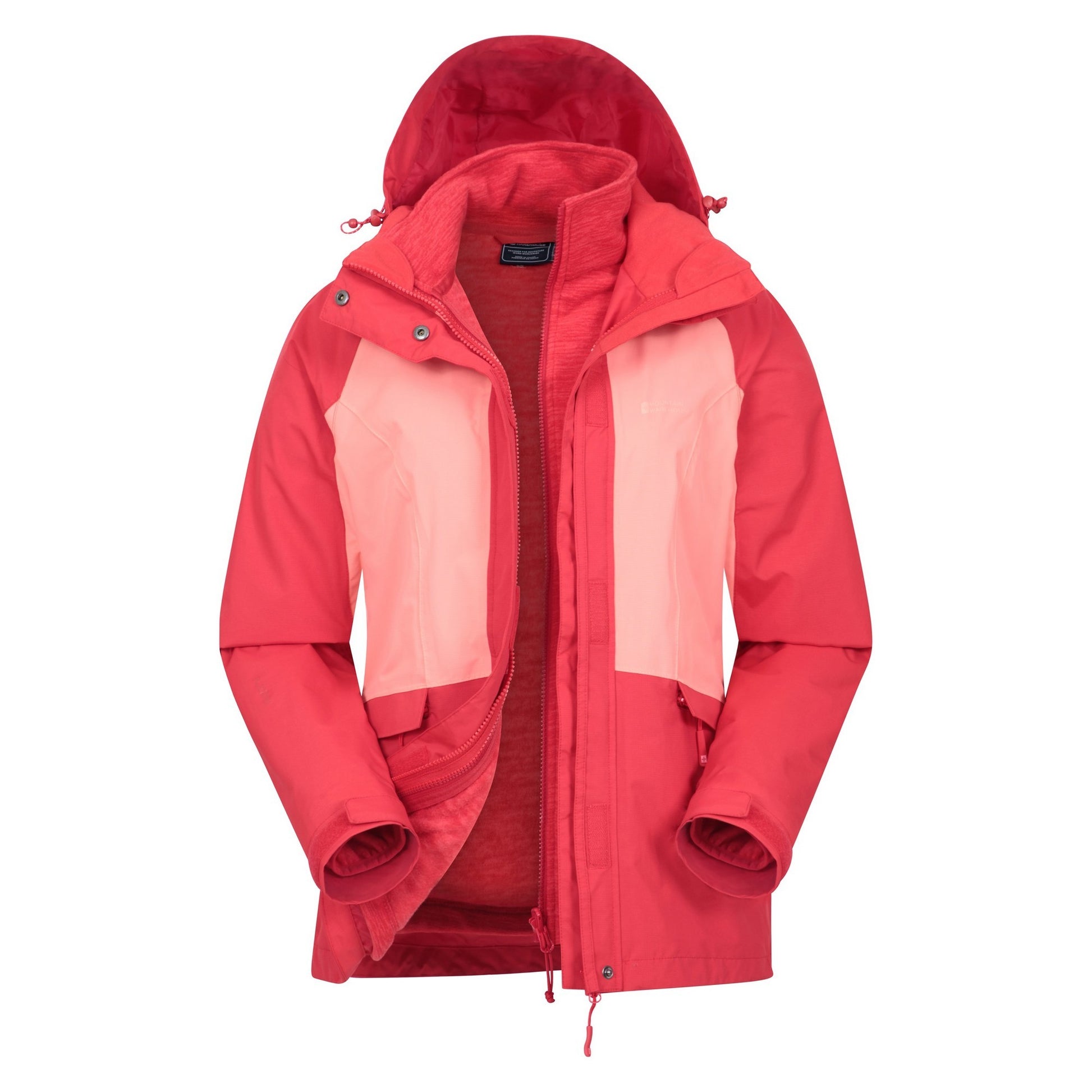 Dark Red - Pack Shot - Mountain Warehouse Womens-Ladies Thunderstorm 3 in 1 Jacket