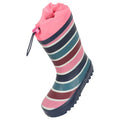 Pink - Front - Mountain Warehouse Childrens-Kids Rainbow Striped Wellington Boots