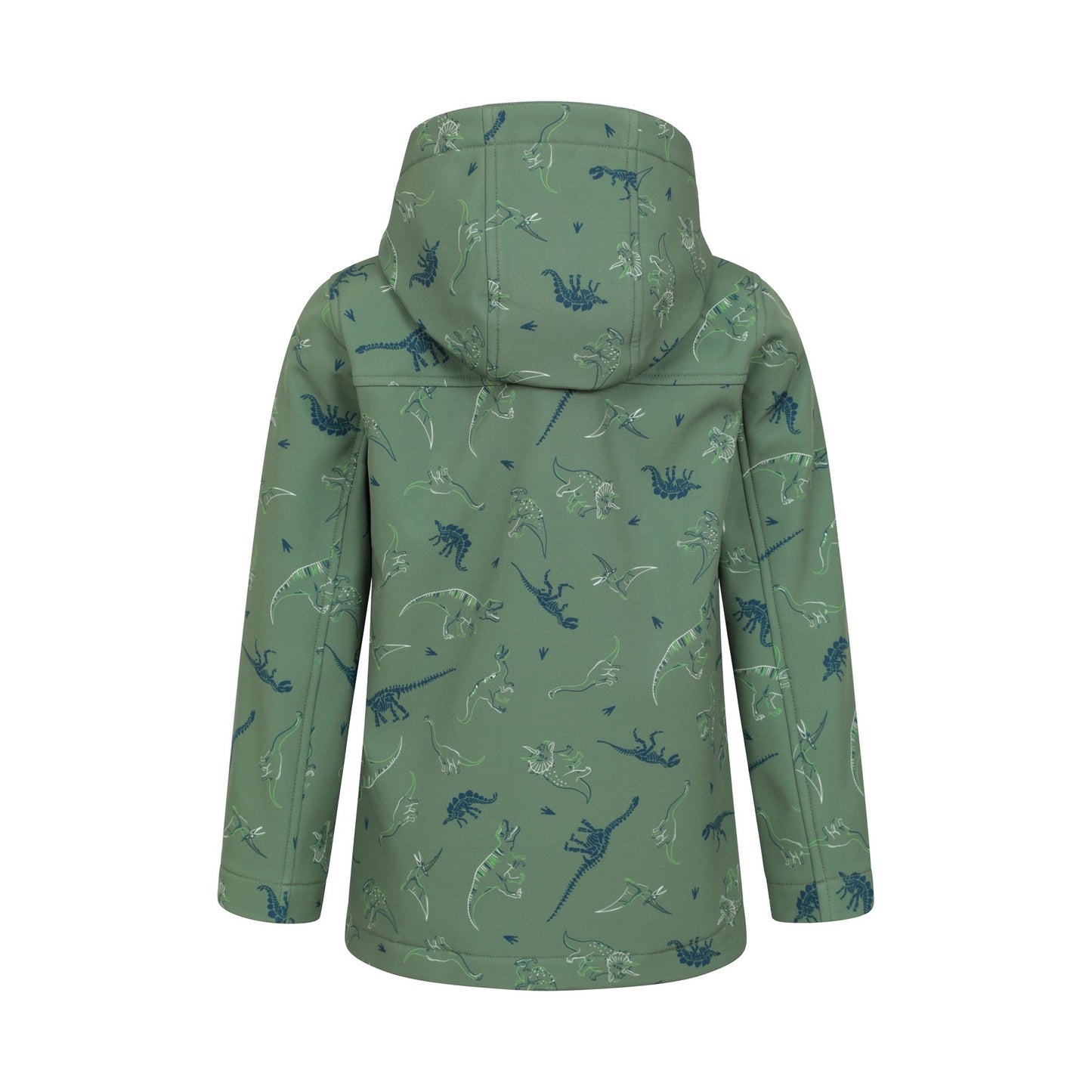 Green - Back - Mountain Warehouse Childrens-Kids Exodus II Dinosaurs Water Resistant Soft Shell Jacket