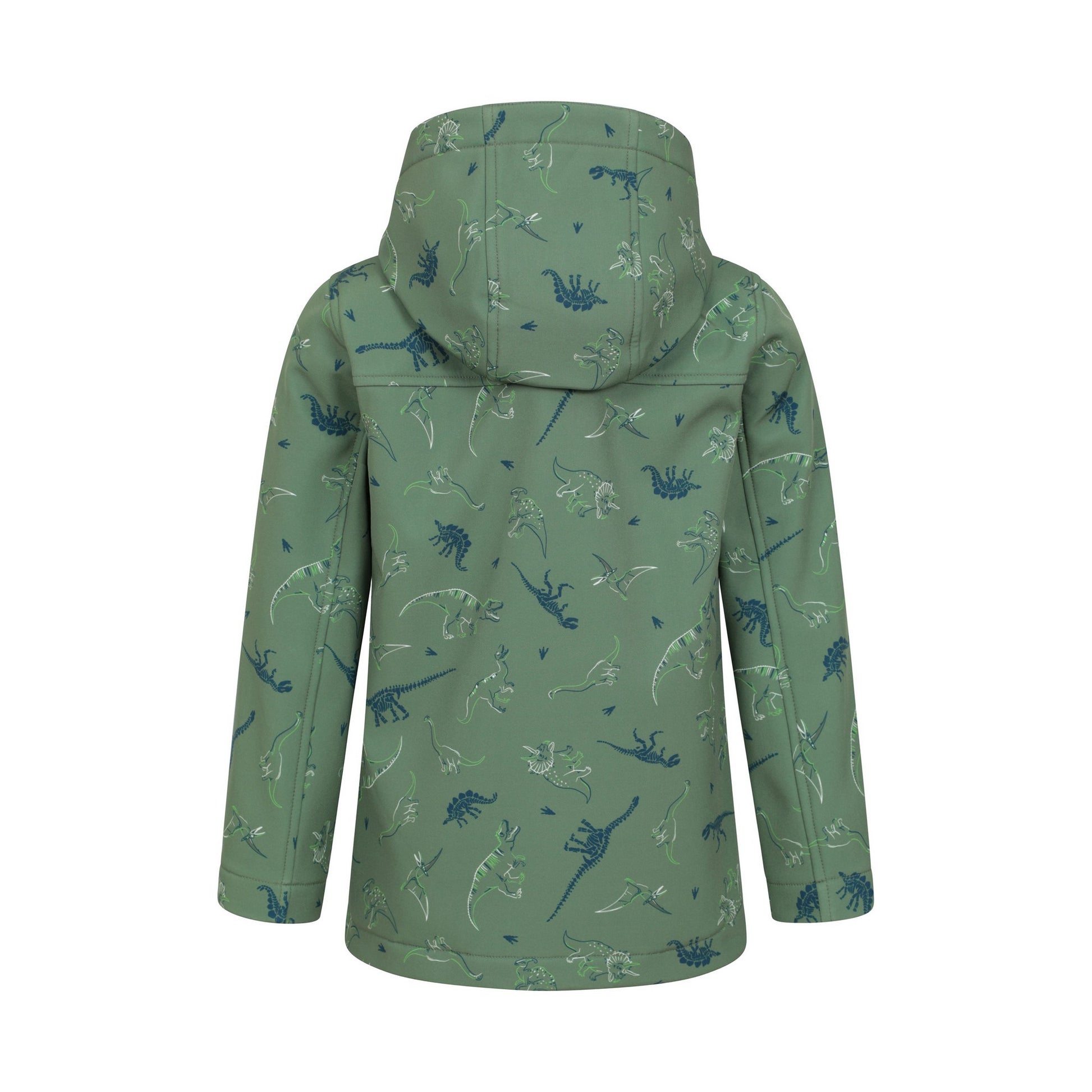 Green - Back - Mountain Warehouse Childrens-Kids Exodus II Dinosaurs Water Resistant Soft Shell Jacket