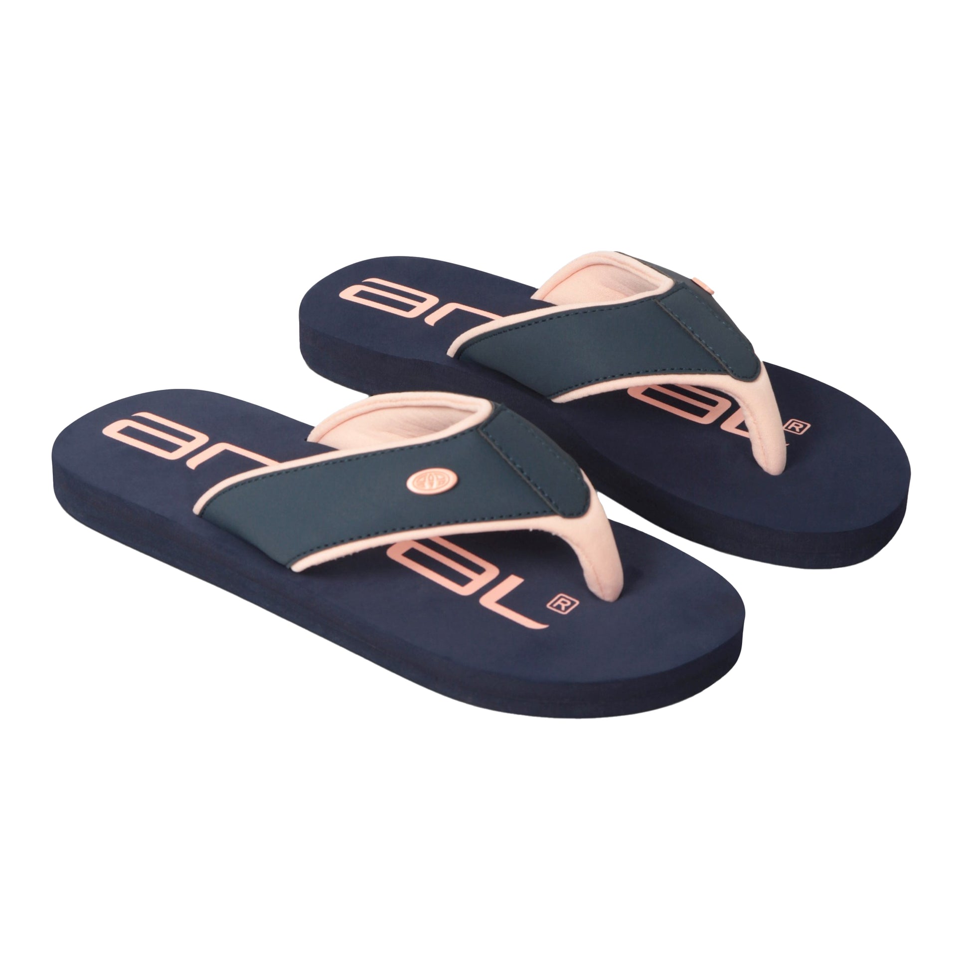 Navy - Front - Animal Womens-Ladies Marti Recycled Flip Flops
