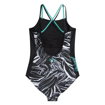 Jet Black - Back - Animal Womens-Ladies Zora Strappy One Piece Swimsuit