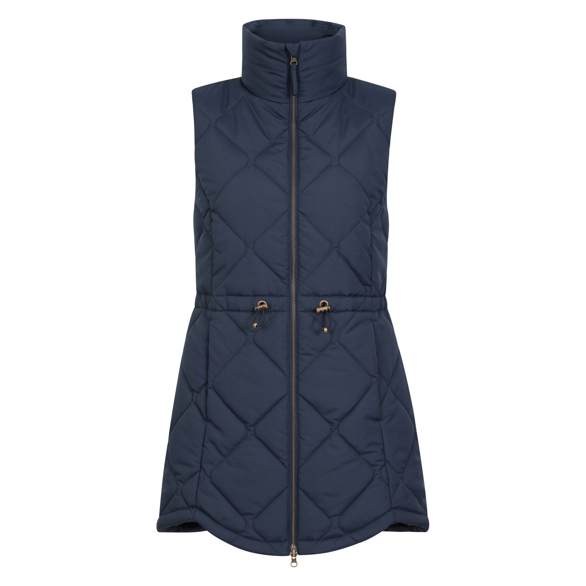 Navy - Front - Mountain Warehouse Womens-Ladies Rye Quilted Long Length Gilet