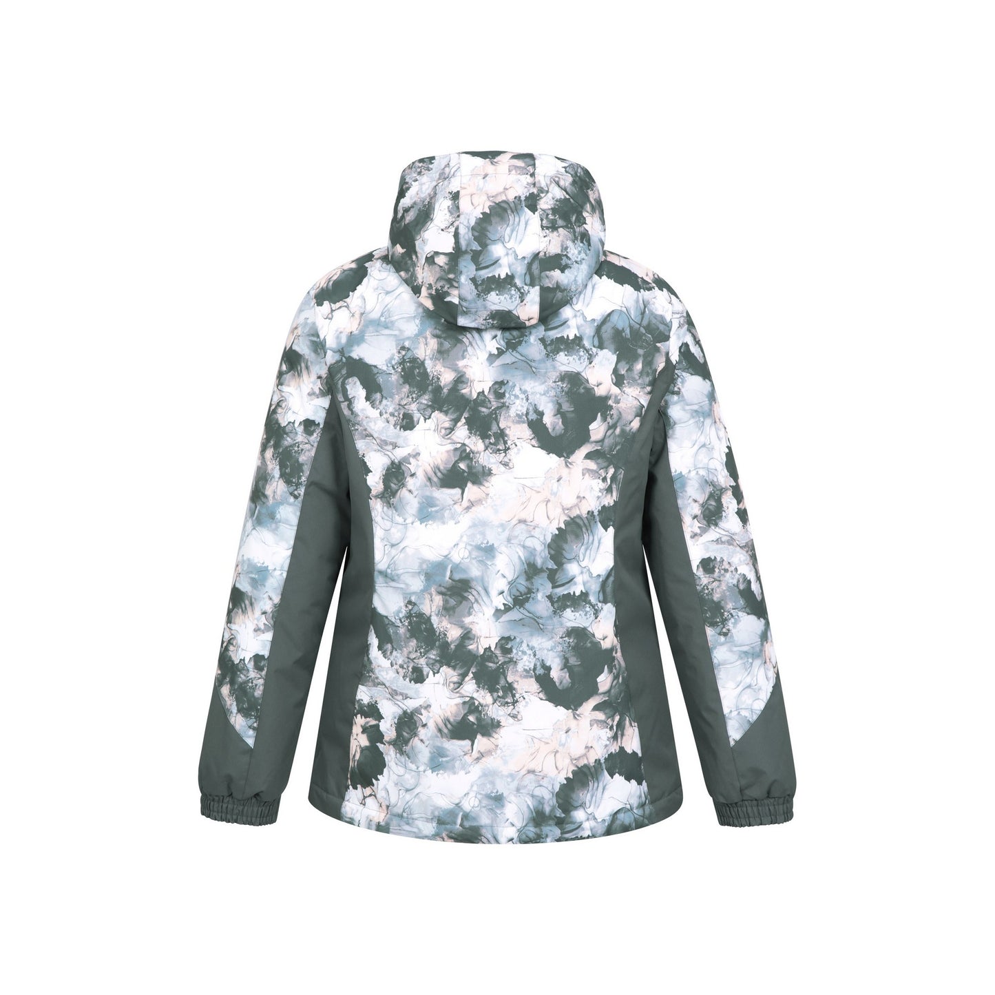 Khaki Green - Back - Mountain Warehouse Womens-Ladies Dawn II Printed Ski Jacket