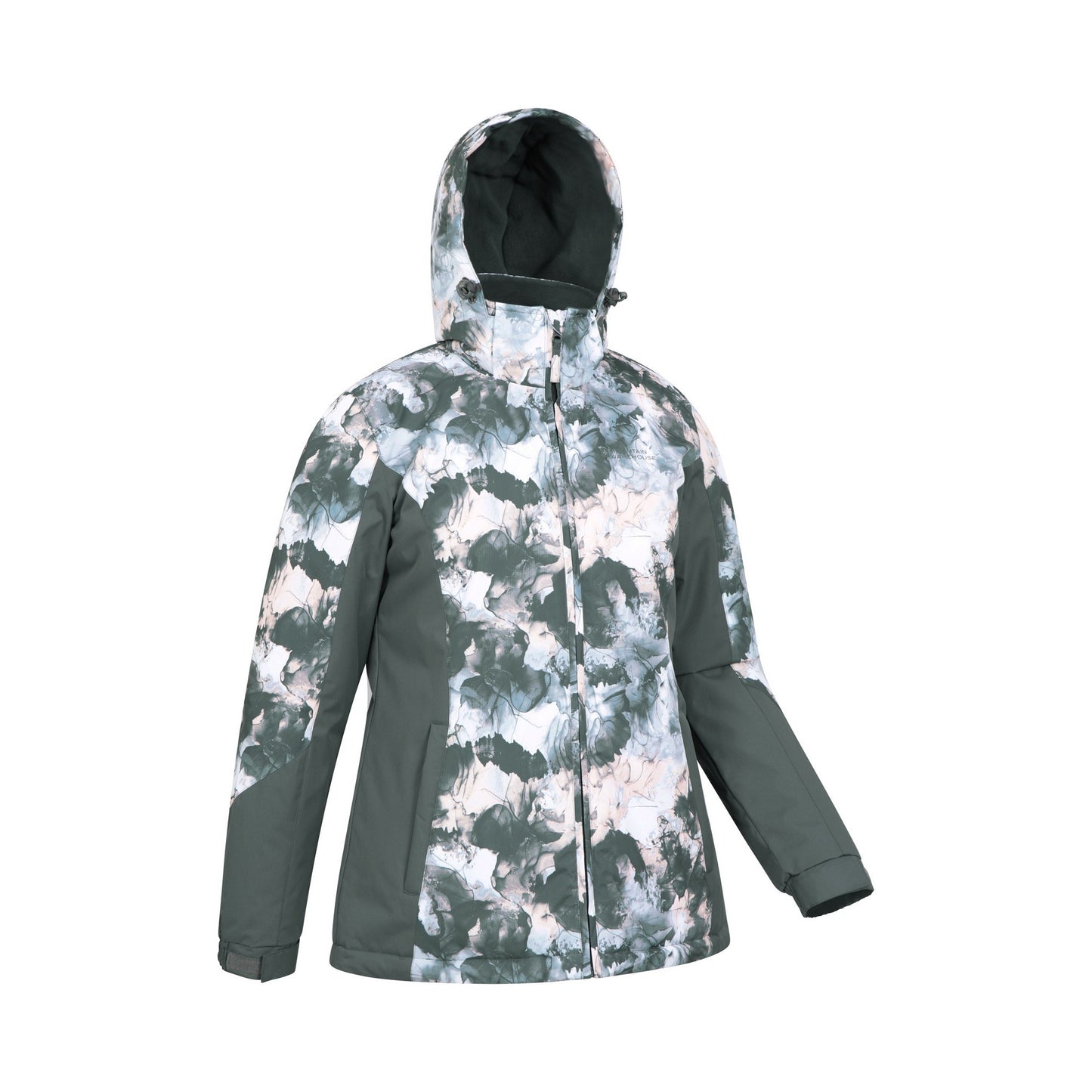 Khaki Green - Side - Mountain Warehouse Womens-Ladies Dawn II Printed Ski Jacket