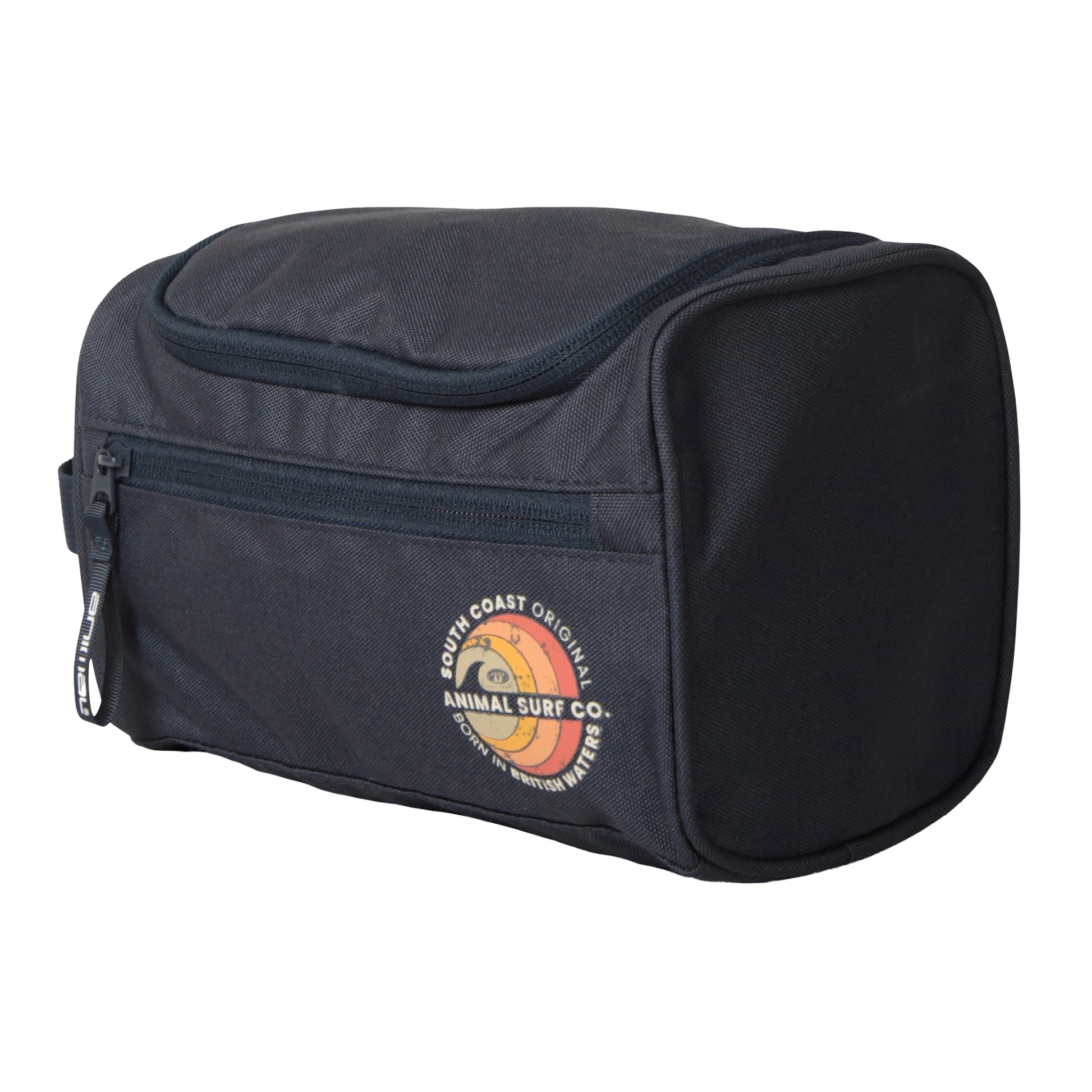 Navy - Side - Animal Printed Recycled Toiletry Bag