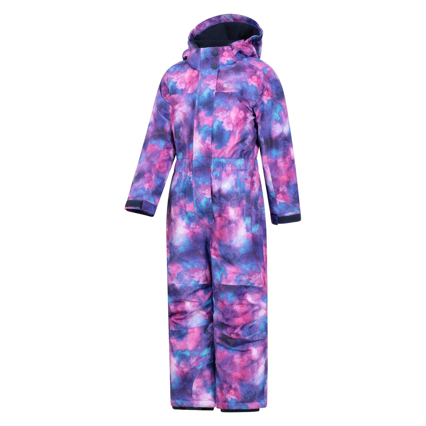 Space Pink - Side - Mountain Warehouse Childrens-Kids Cloud Print Waterproof All In One Snowsuit