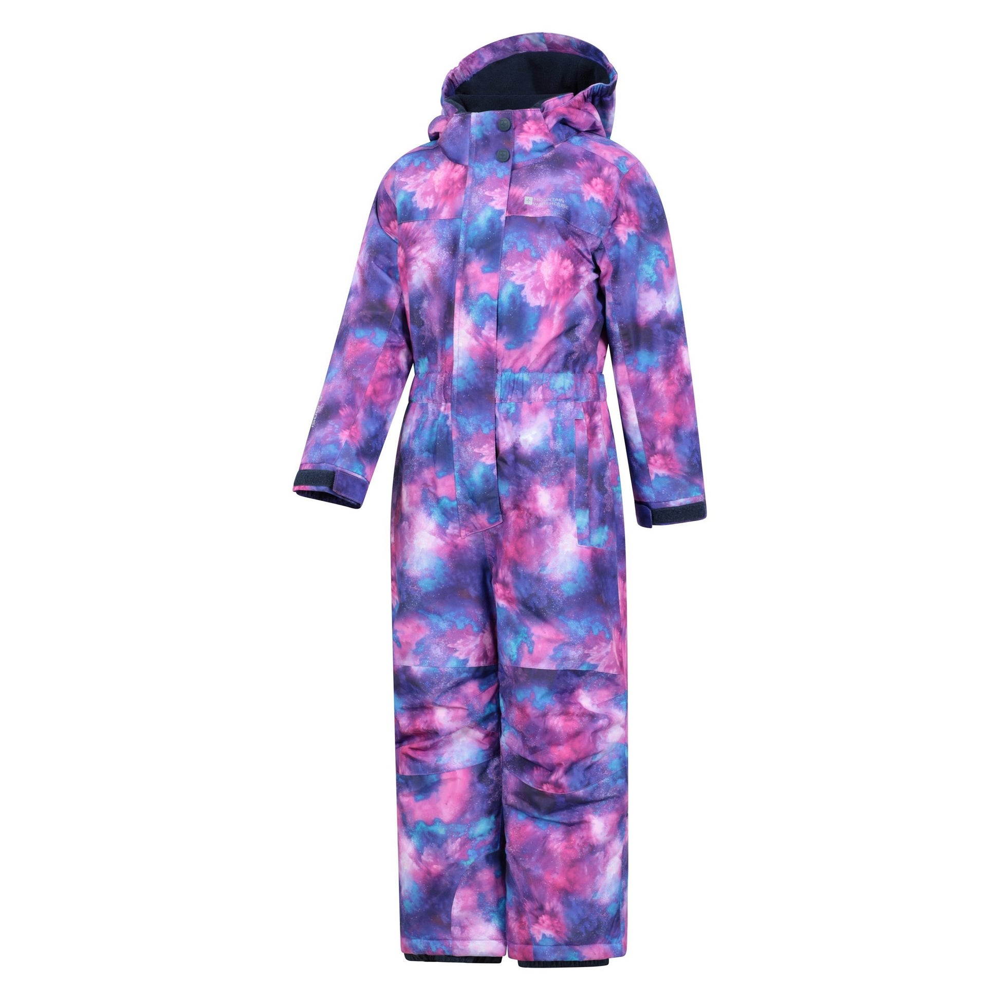Space Pink - Side - Mountain Warehouse Childrens-Kids Cloud Print Waterproof All In One Snowsuit
