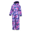 Space Pink - Side - Mountain Warehouse Childrens-Kids Cloud Print Waterproof All In One Snowsuit