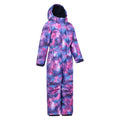 Space Pink - Lifestyle - Mountain Warehouse Childrens-Kids Cloud Print Waterproof All In One Snowsuit