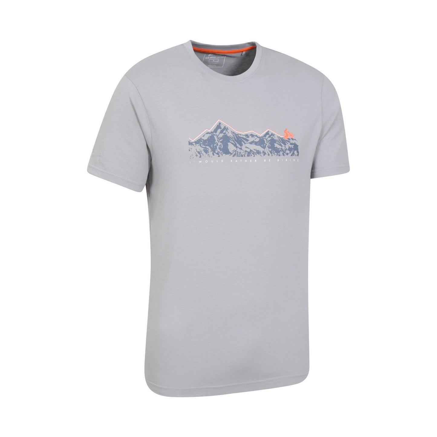 Grey - Side - Mountain Warehouse Mens Bike Organic Cotton T-Shirt