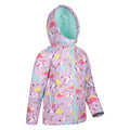 Pink-Blue - Back - Mountain Warehouse Childrens-Kids Exodus Unicorn Wind Resistant Soft Shell Jacket