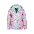 Pink-Blue - Pack Shot - Mountain Warehouse Childrens-Kids Exodus Unicorn Wind Resistant Soft Shell Jacket
