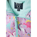 Pink-Blue - Close up - Mountain Warehouse Childrens-Kids Exodus Unicorn Wind Resistant Soft Shell Jacket