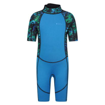 Bright Green - Front - Mountain Warehouse Childrens-Kids Shorty Printed Wetsuit