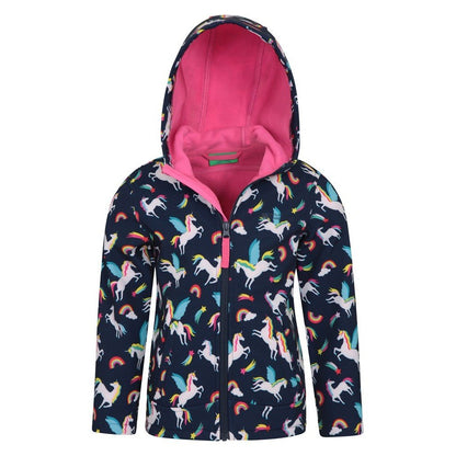 Navy - Back - Mountain Warehouse Childrens-Kids Exodus Unicorn Soft Shell Jacket