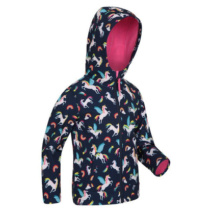Navy - Side - Mountain Warehouse Childrens-Kids Exodus Unicorn Soft Shell Jacket