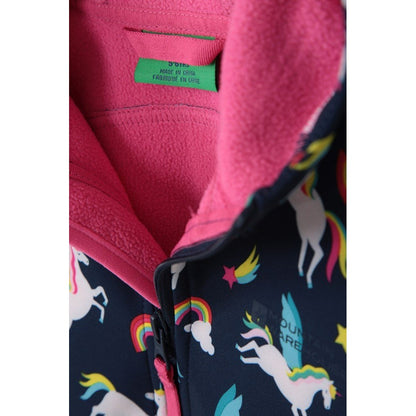 Navy - Pack Shot - Mountain Warehouse Childrens-Kids Exodus Unicorn Soft Shell Jacket