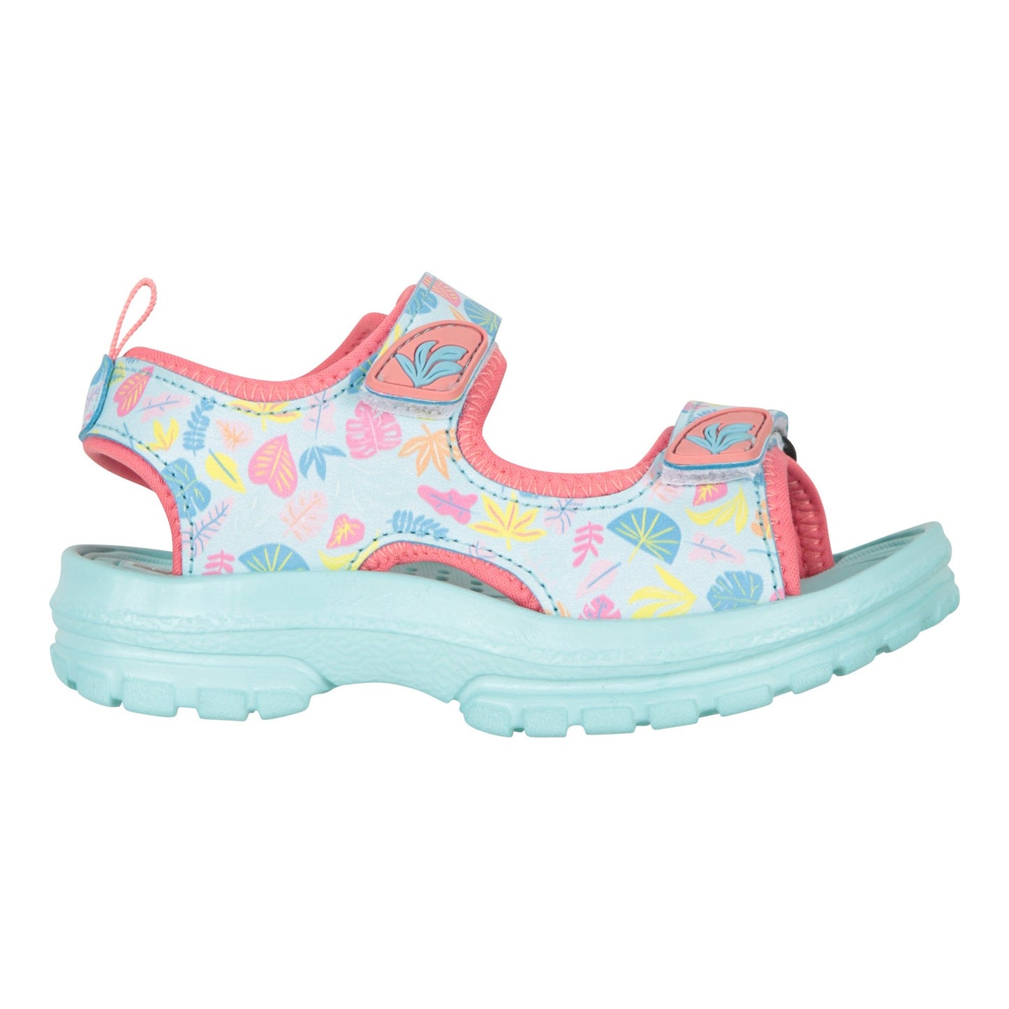 Turquoise - Lifestyle - Mountain Warehouse Childrens-Kids Sand Leaf Print Sandals