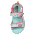 Turquoise - Pack Shot - Mountain Warehouse Childrens-Kids Sand Leaf Print Sandals