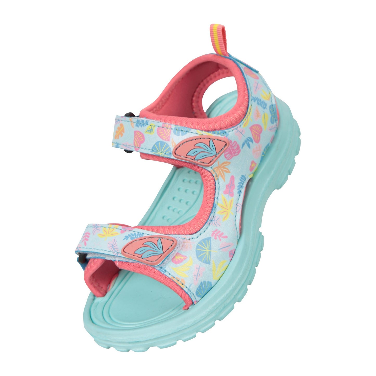 Turquoise - Front - Mountain Warehouse Childrens-Kids Sand Leaf Print Sandals