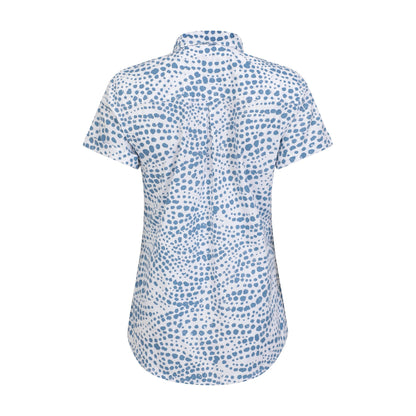 Blue - Back - Mountain Warehouse Womens-Ladies Coconut Spotted Short-Sleeved Shirt