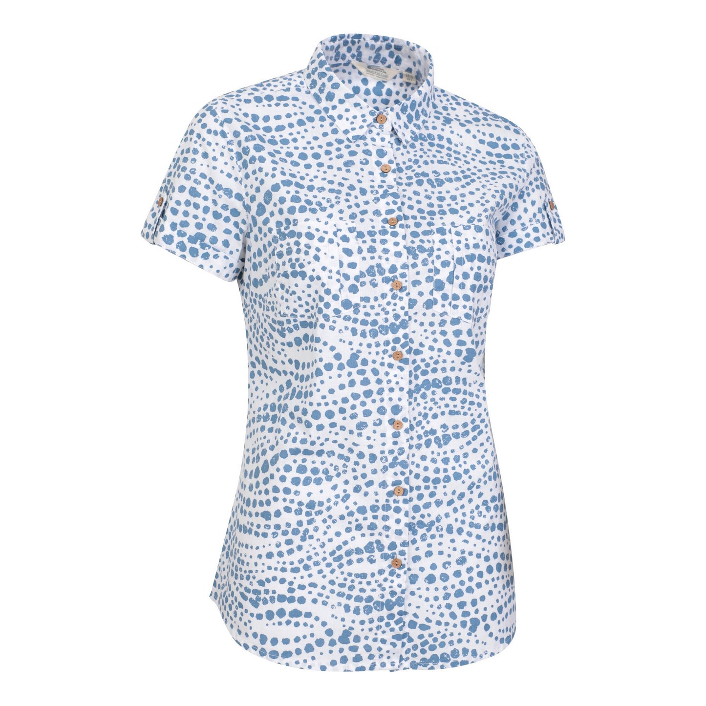 Blue - Side - Mountain Warehouse Womens-Ladies Coconut Spotted Short-Sleeved Shirt
