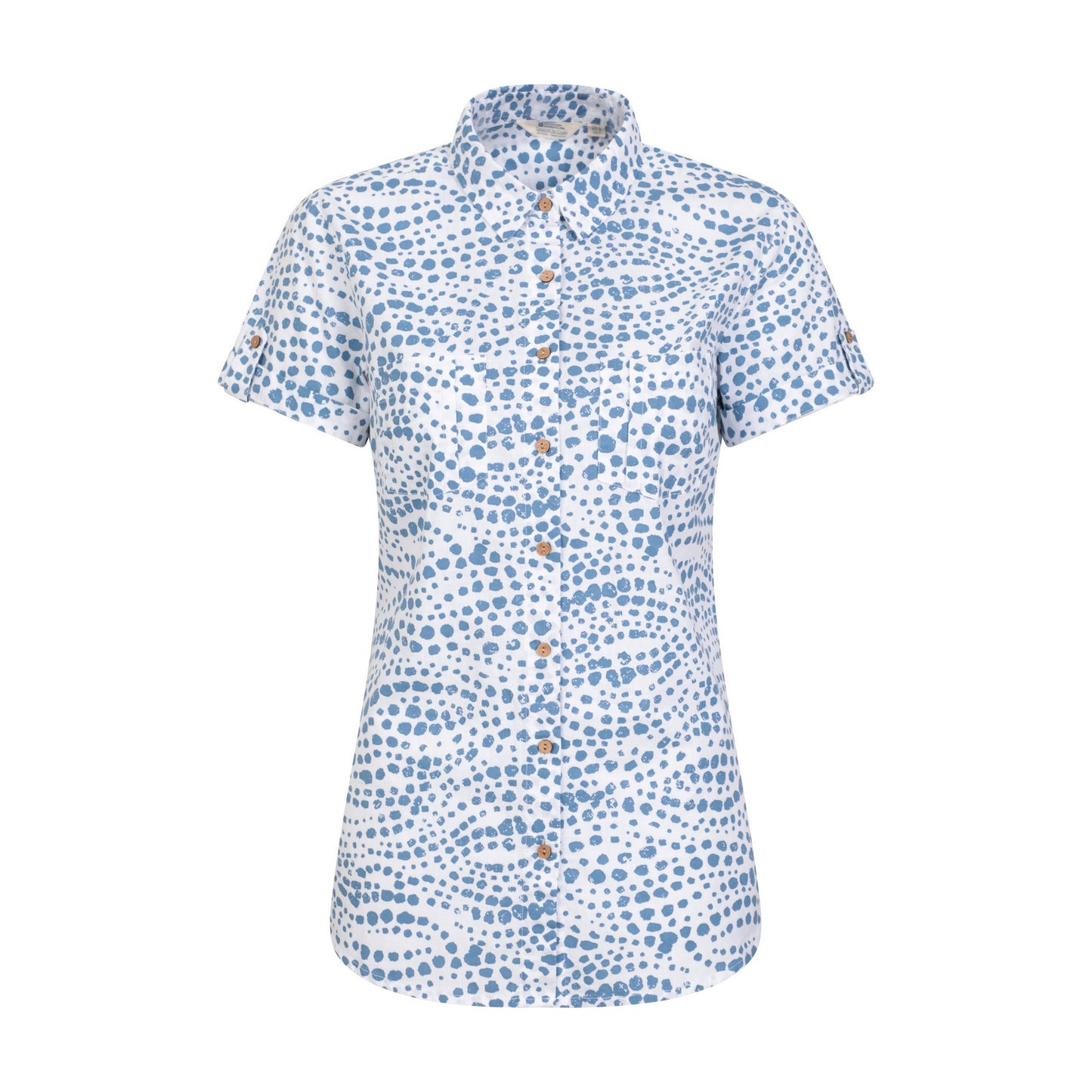 Blue - Front - Mountain Warehouse Womens-Ladies Coconut Spotted Short-Sleeved Shirt