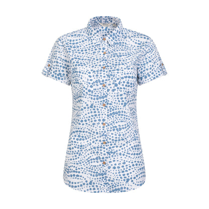 Blue - Front - Mountain Warehouse Womens-Ladies Coconut Spotted Short-Sleeved Shirt