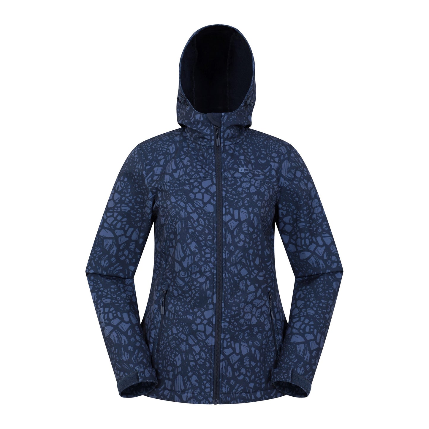 Dark Blue - Front - Mountain Warehouse Womens-Ladies Exodus Abstract Water Resistant Soft Shell Jacket